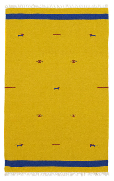 Kelim Modern Teppich 120x180cm - gelb