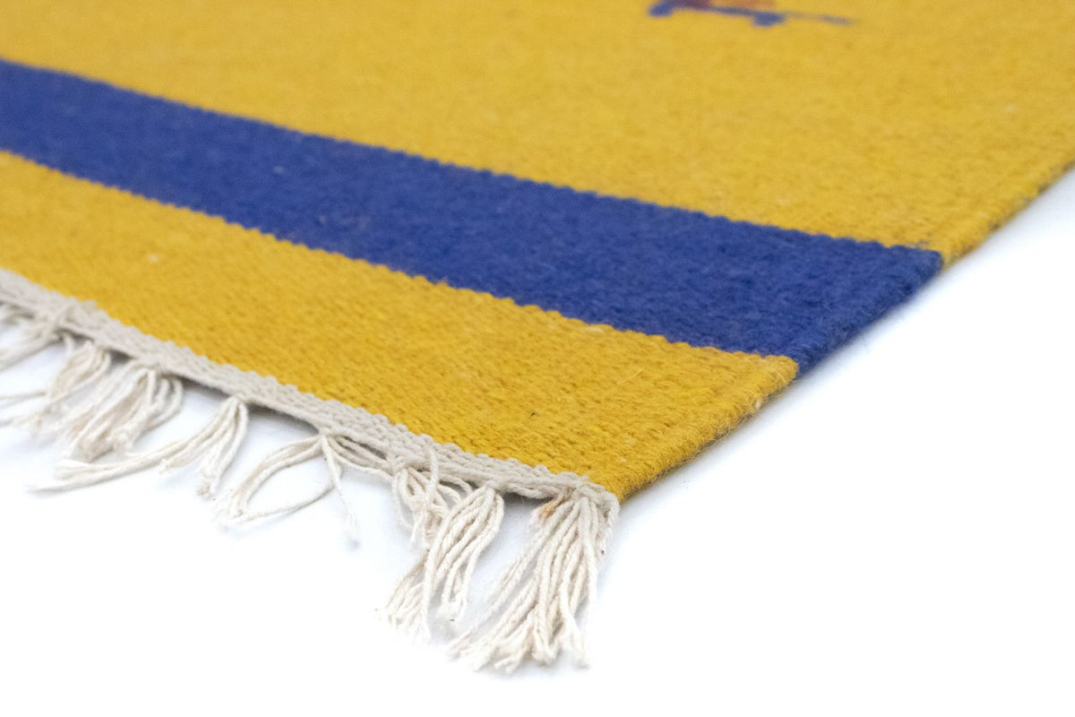 Kelim Modern Teppich 120x180cm - gelb