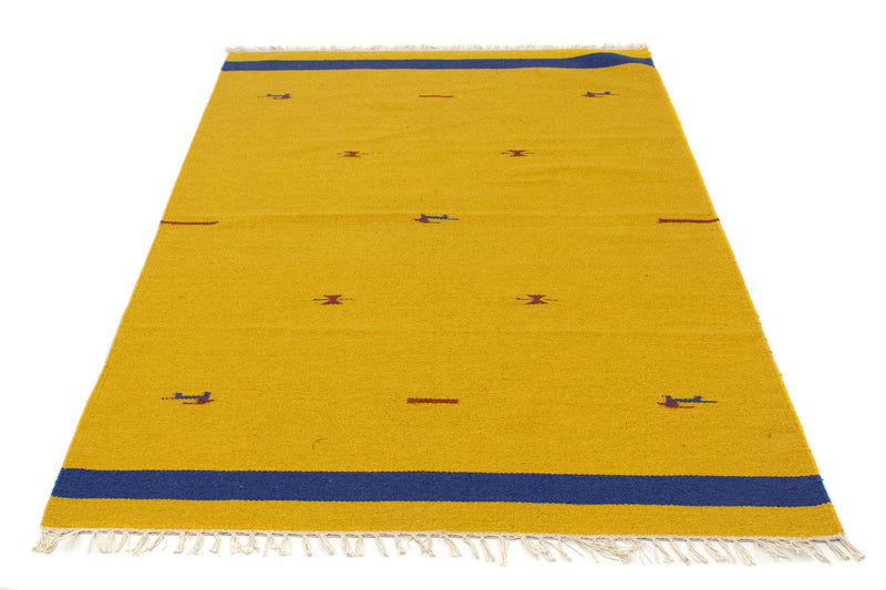 Kelim Modern Teppich 120x180cm - gelb