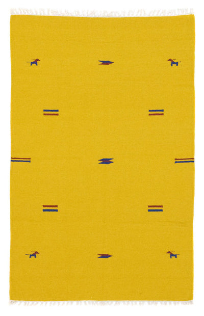 Kelim Modern Teppich 120x180cm - gelb