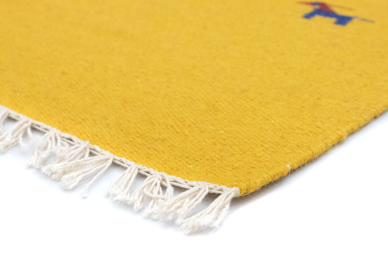 Kelim Modern Teppich 120x180cm - gelb