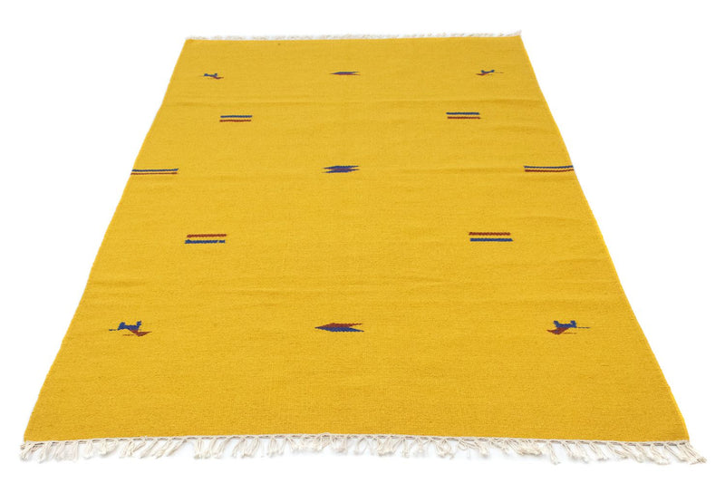 Kelim Modern Teppich 120x180cm - gelb