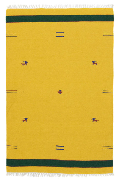 Kelim Modern Teppich 120x180cm - gelb
