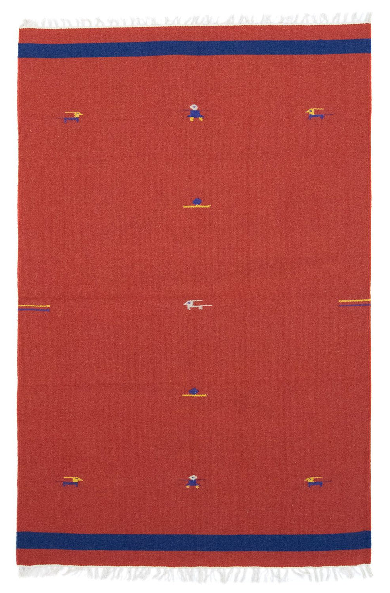 Kelim Modern Teppich 120x180cm - rot