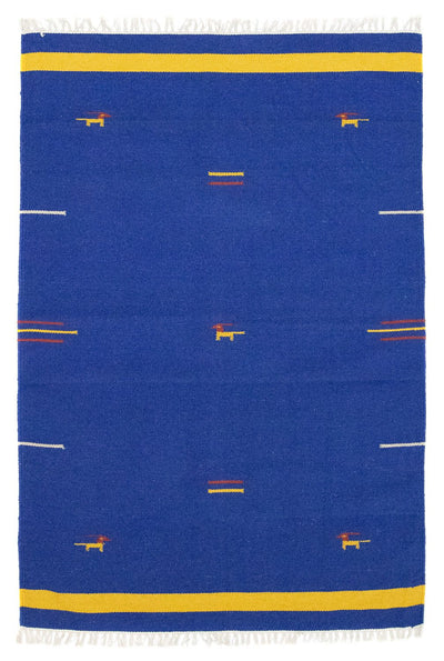 Kelim Modern Teppich 120x180cm - blau