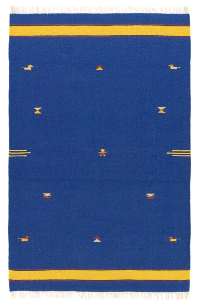 Kelim Modern Teppich 120x180cm - blau