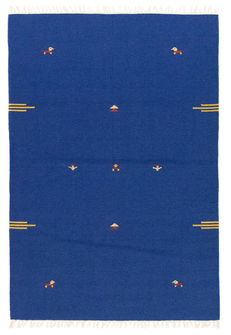Kelim Modern Teppich 120x180cm - blau