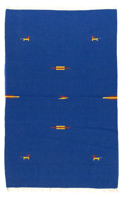 Kelim Modern Teppich 120x180cm - blau