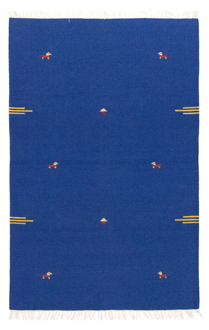 Kelim Modern Teppich 120x180cm - blau