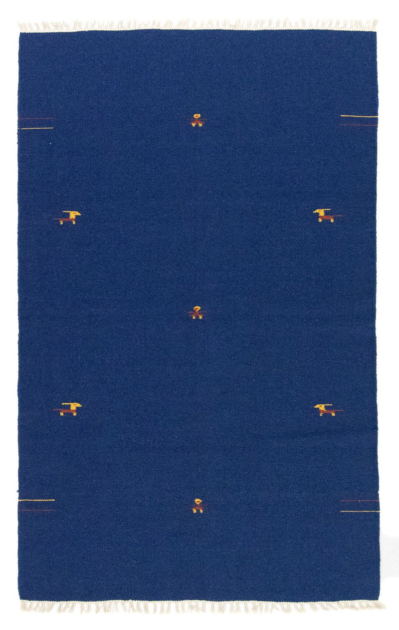 Kelim Modern Teppich 120x180cm - blau