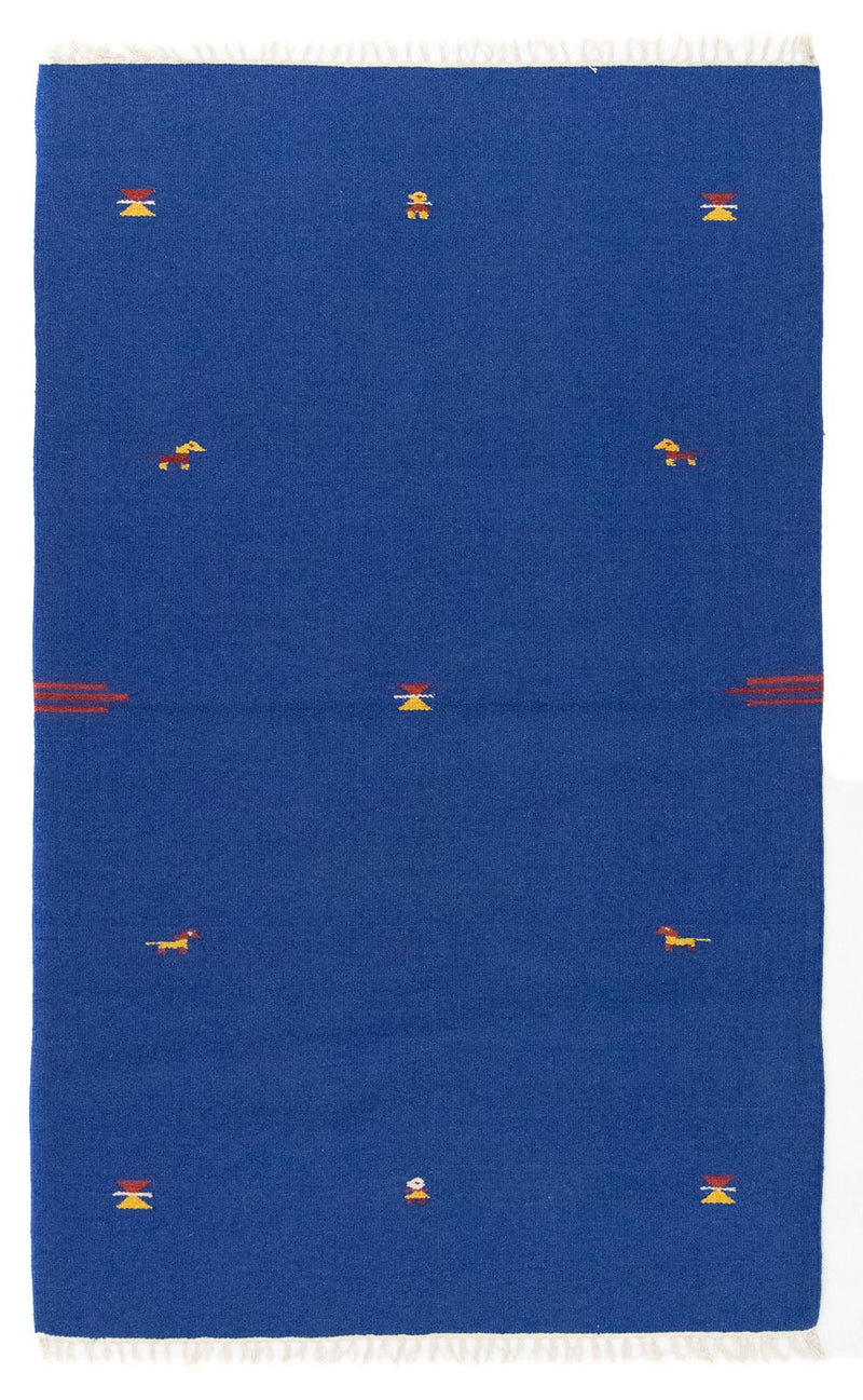 Kelim Teppich - Trendy 120 x 180 cm - blau