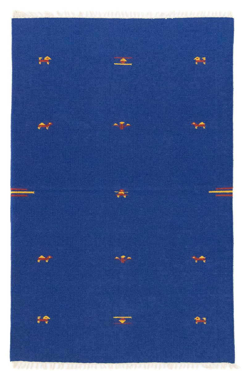 Kelim Teppich - Trendy 120 x 180 cm - blau