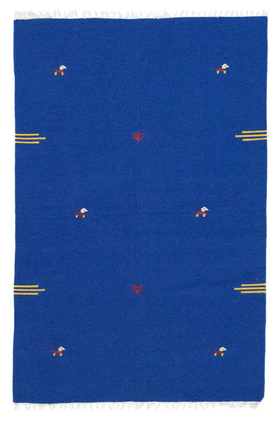 Kelim Modern Teppich 120x180cm - blau