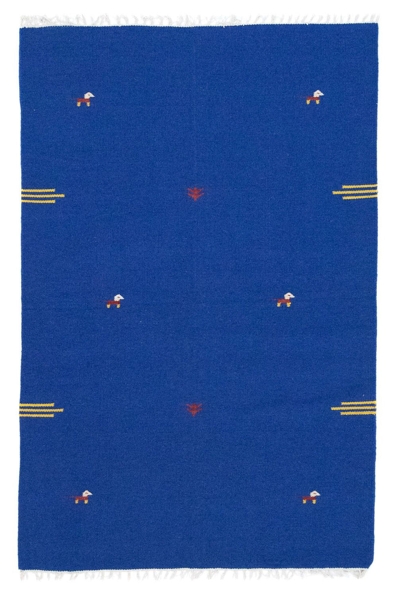 Kelim Modern Teppich 120x180cm - blau