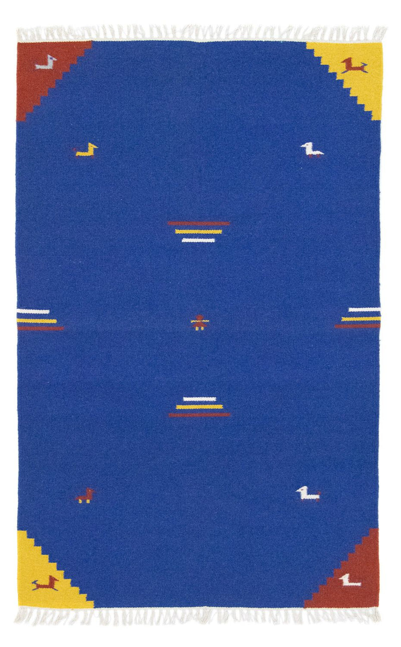 Kelim Teppich - Trendy 120 x 180 cm - blau