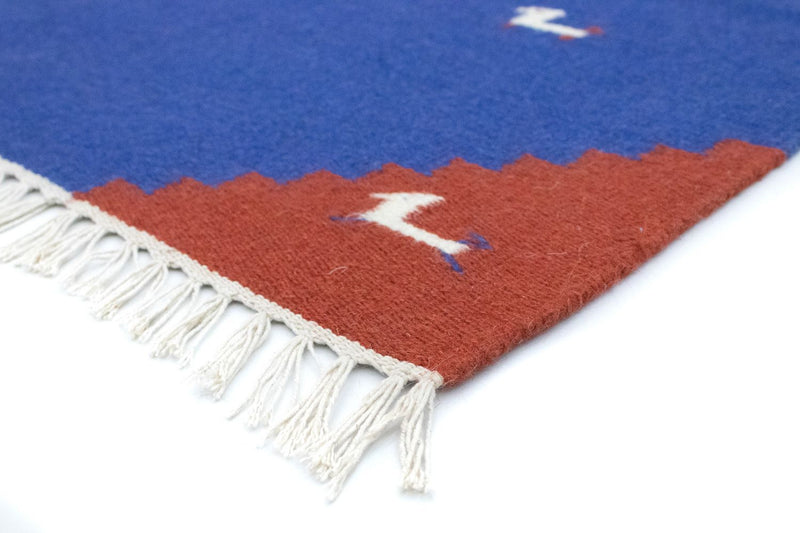 Kelim Teppich - Trendy 120 x 180 cm - blau