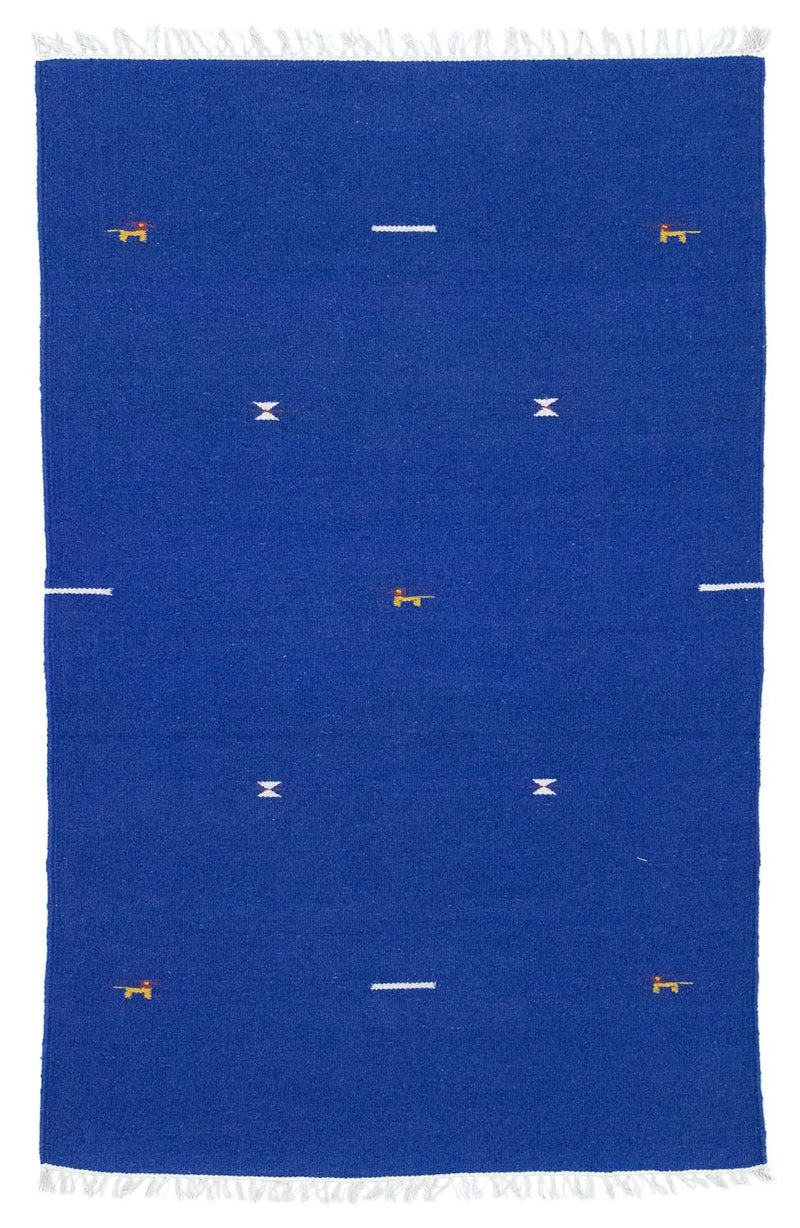 Kelim Modern Teppich 120x180cm - blau