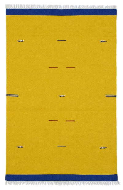 Kelim Modern Teppich 120x180cm - gelb