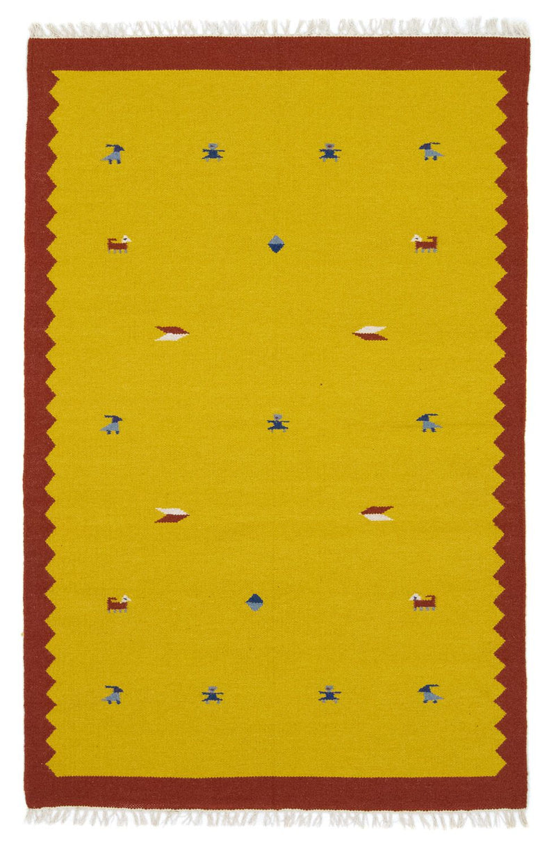 Kelim Teppich - Trendy 120 x 180 cm - gelb