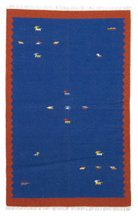 Kelim Modern Teppich 120x180cm - blau – product image