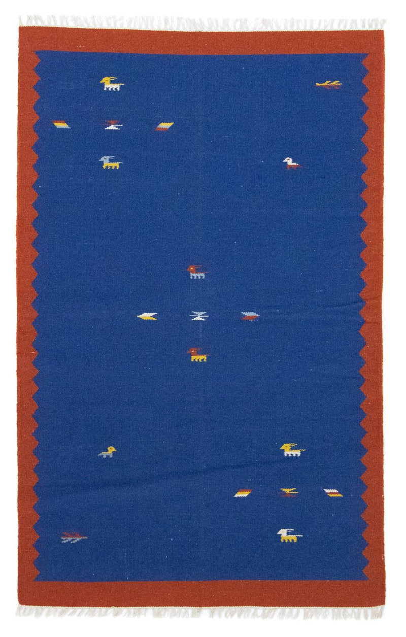 Kelim Modern Teppich 120x180cm - blau