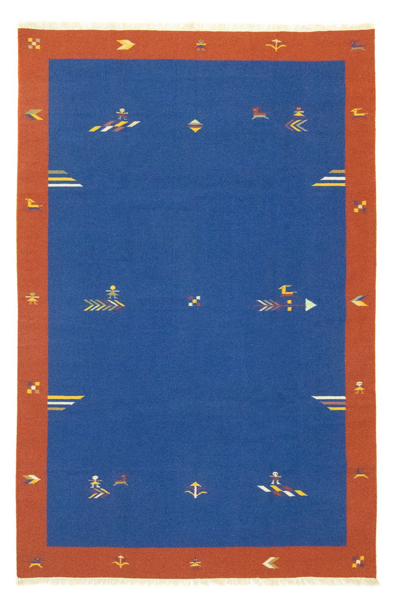 Kelim Modern Teppich 200x300cm - blau