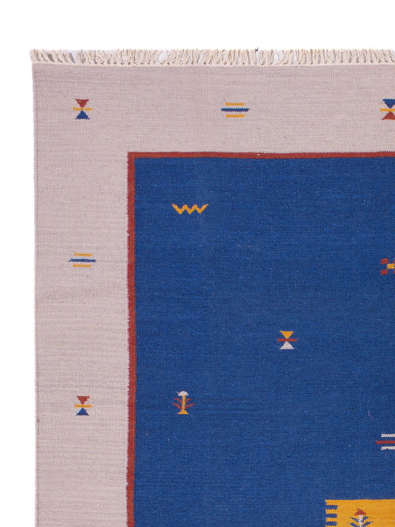 Kelim Modern Teppich 170x240cm - blau