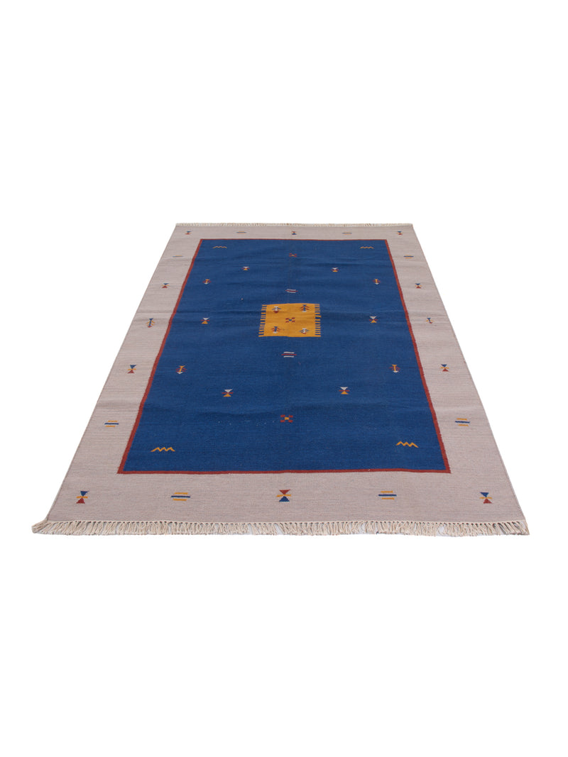 Kelim Modern Teppich 170x240cm - blau