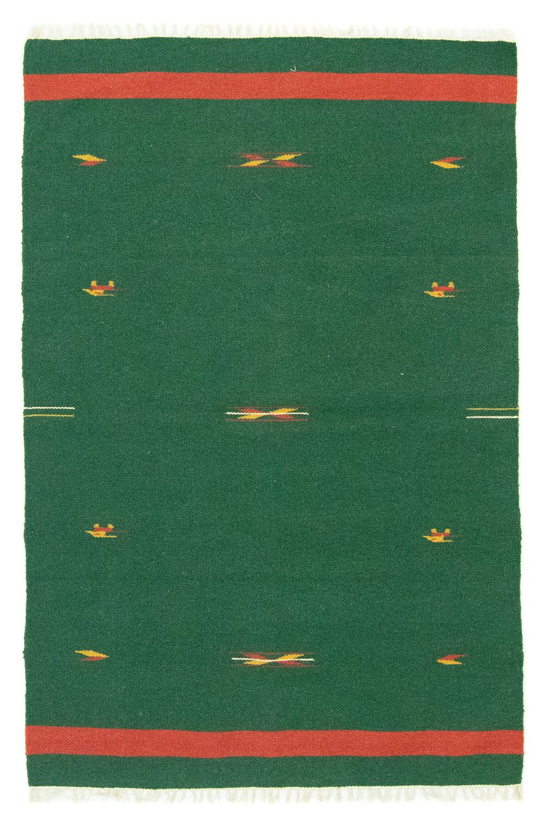 Kelim Teppich - Trendy 120 x 180 cm - dunkelgrün