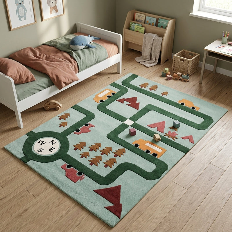 Kinderteppich Spielstraße Autos