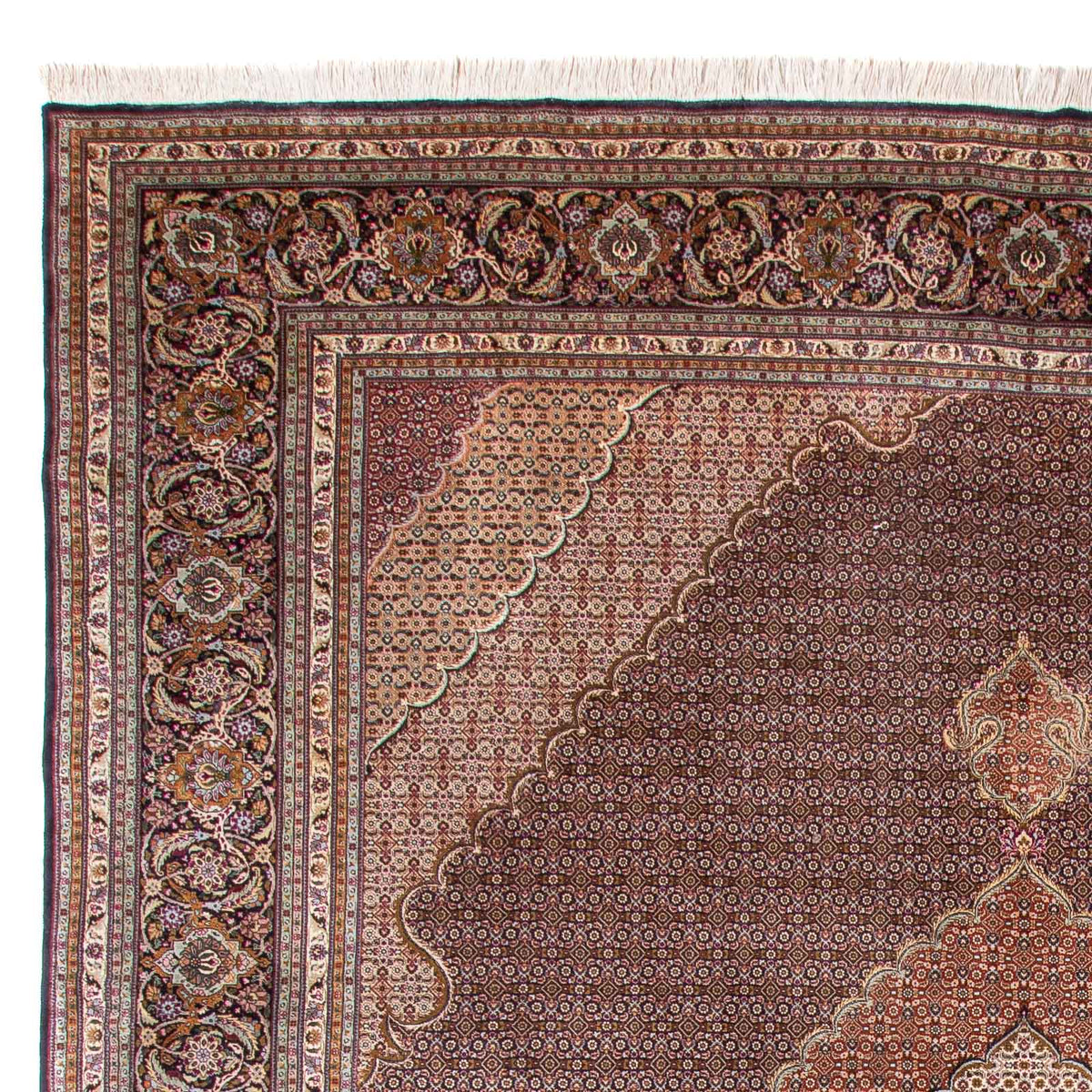 Täbriz - 50 Raj Teppich 304x390cm - Perserteppich - schwarz