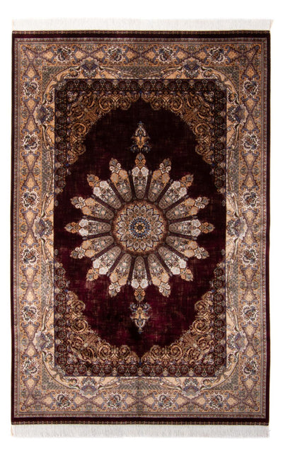 Ghom Teppich 150x230cm - Perserteppich - weinrot