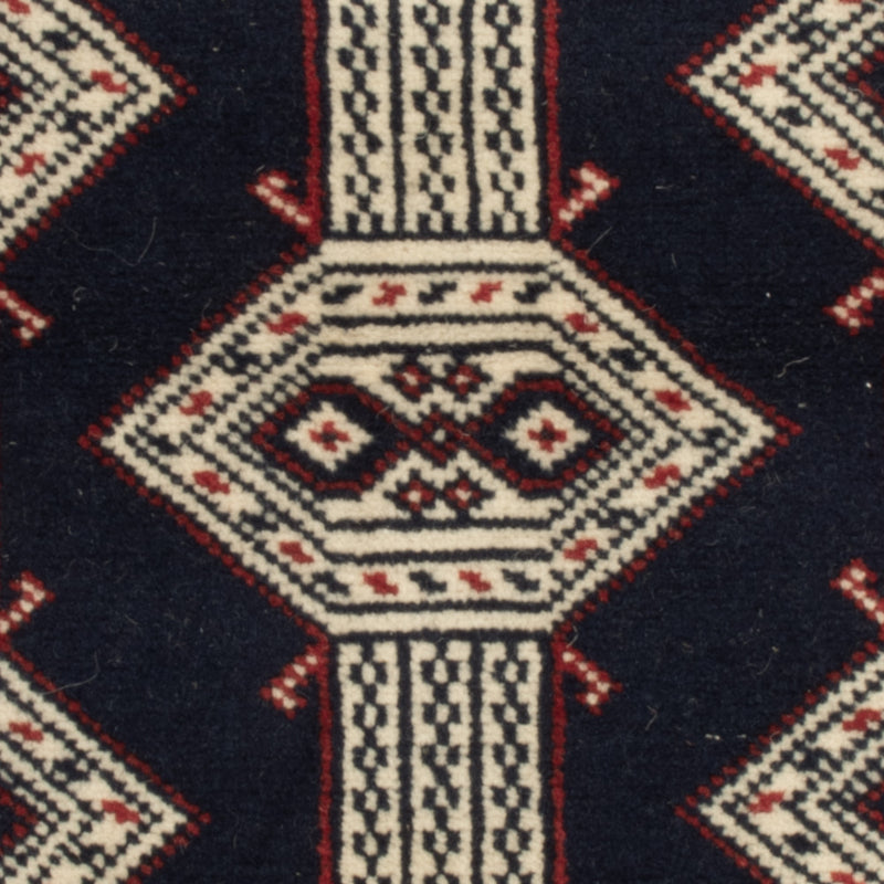 Turkaman Teppich 64x87cm - Orientteppich - dunkelblau