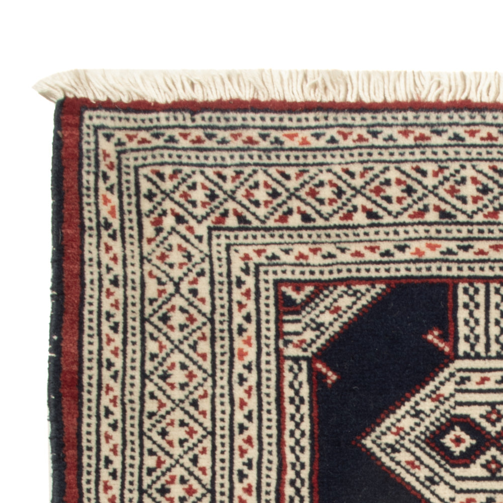 Turkaman Teppich 64x87cm - Orientteppich - dunkelblau