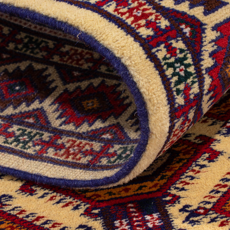 Afghan Teppich 90x390cm - Orientteppich - beige