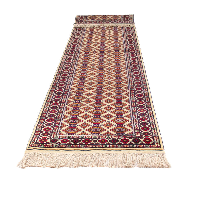 Afghan Teppich 90x390cm - Orientteppich - beige