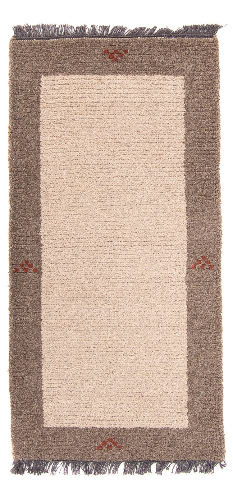 Nepal Teppich 70x140cm - Wollteppich - beige