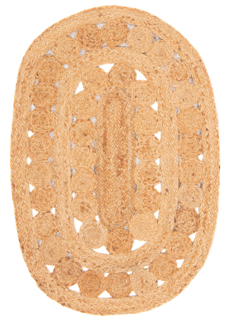Juteteppich oval  - 61 x 91 cm - natur