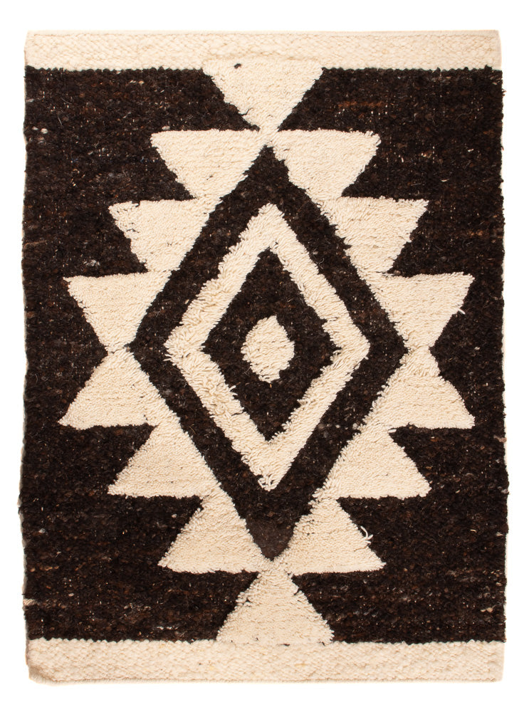 Wollteppich - 60 x 90 cm - schwarz