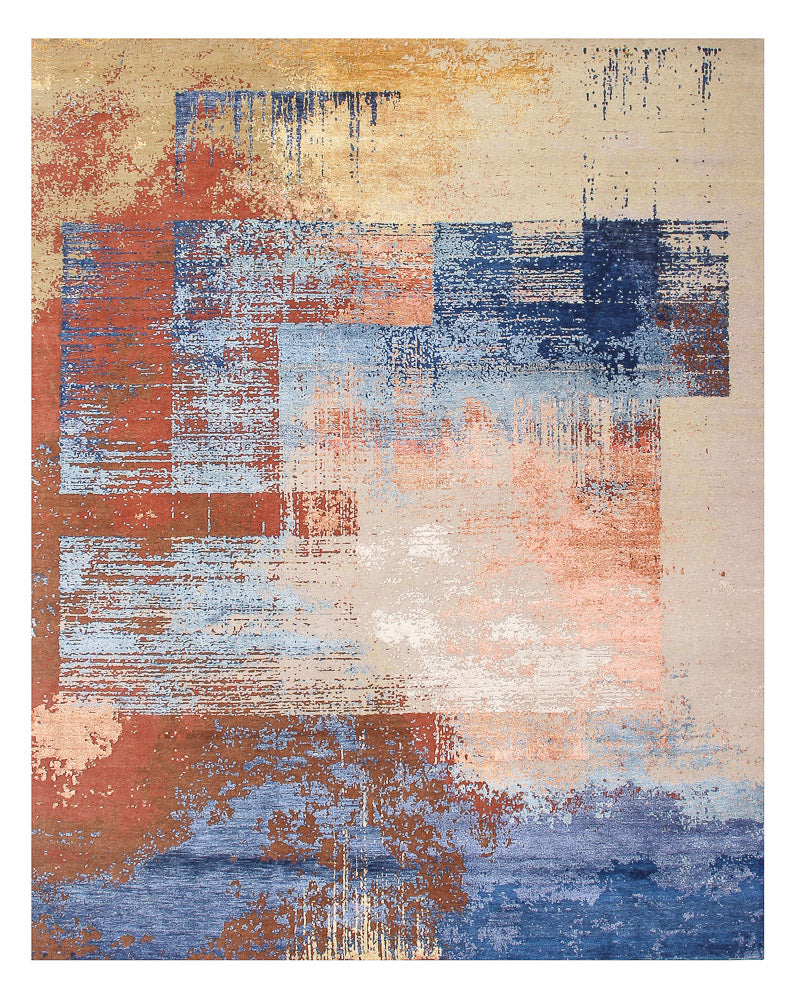 Designer Teppich 242x313cm - mehrfarbig