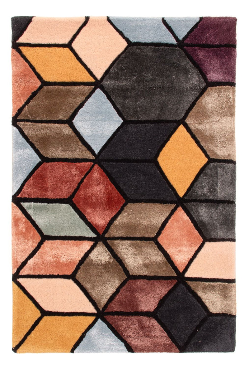 Designer Teppich - 60 x 90 cm - mehrfarbig