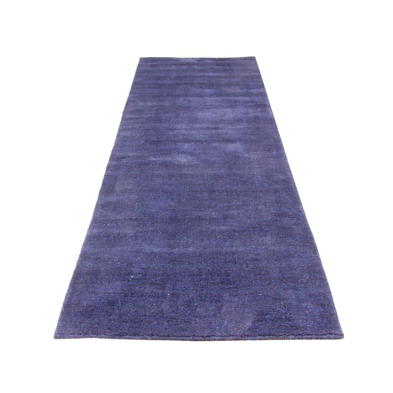 Gabbeh Teppich Softy 80x300cm - Wollteppich - blau