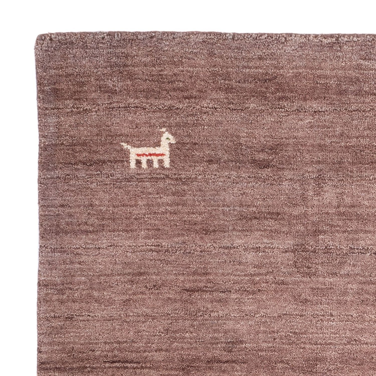 Gabbeh Teppich Softy 150x150cm - Wollteppich - braun
