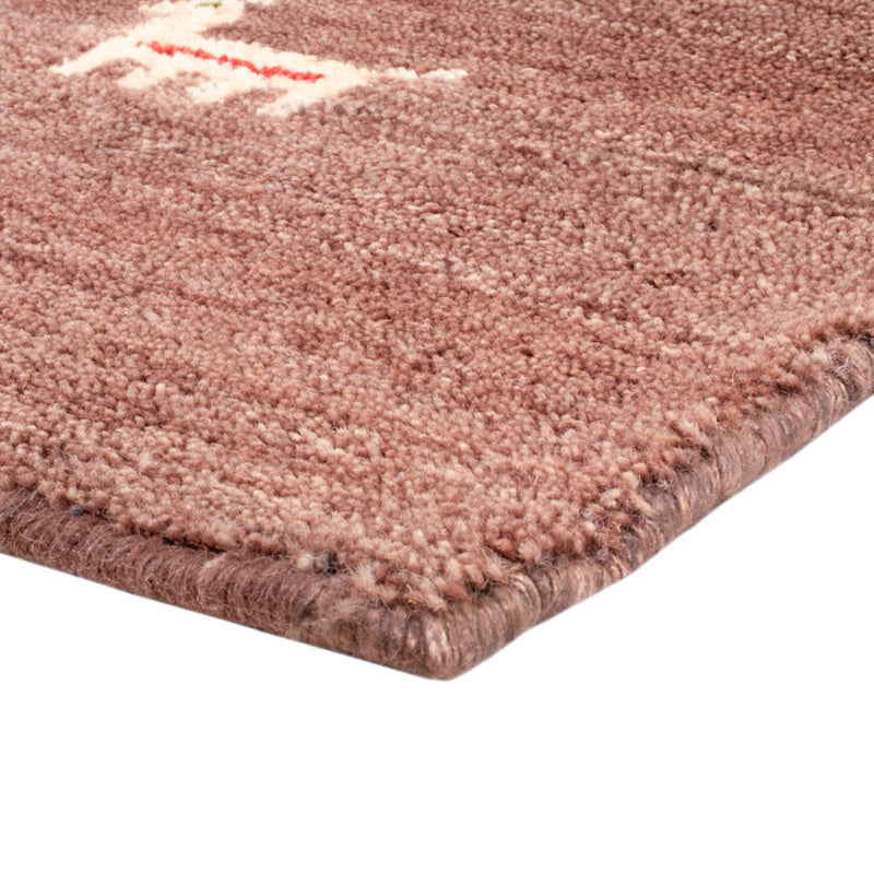 Gabbeh Teppich Softy 150x150cm - Wollteppich - braun