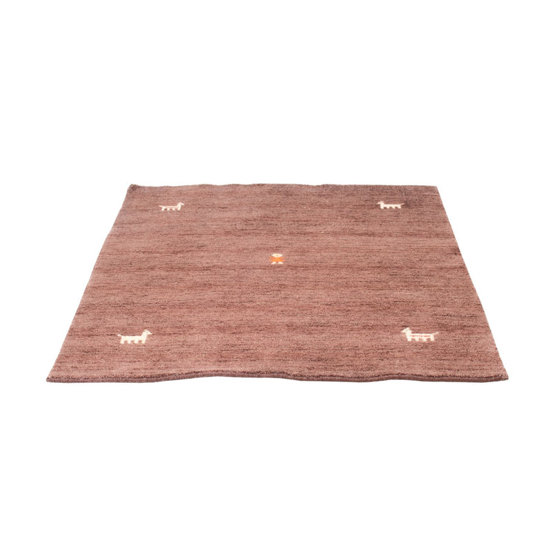 Gabbeh Teppich Softy 150x150cm - Wollteppich - braun