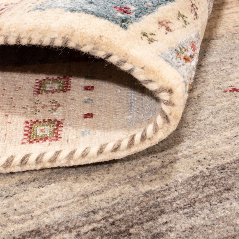 Indo Loribaft Teppich 167x242cm - Wollteppich - natur