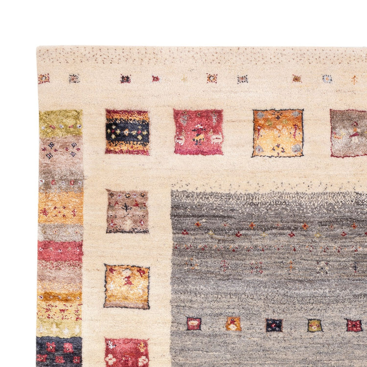 Indo Loribaft Teppich 166x245cm - Wollteppich - natur