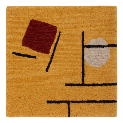 Wollteppich 47x47cm - gold