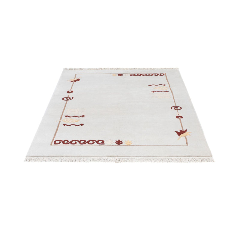 Nepal Teppich 120x180cm - Wollteppich - hellbeige
