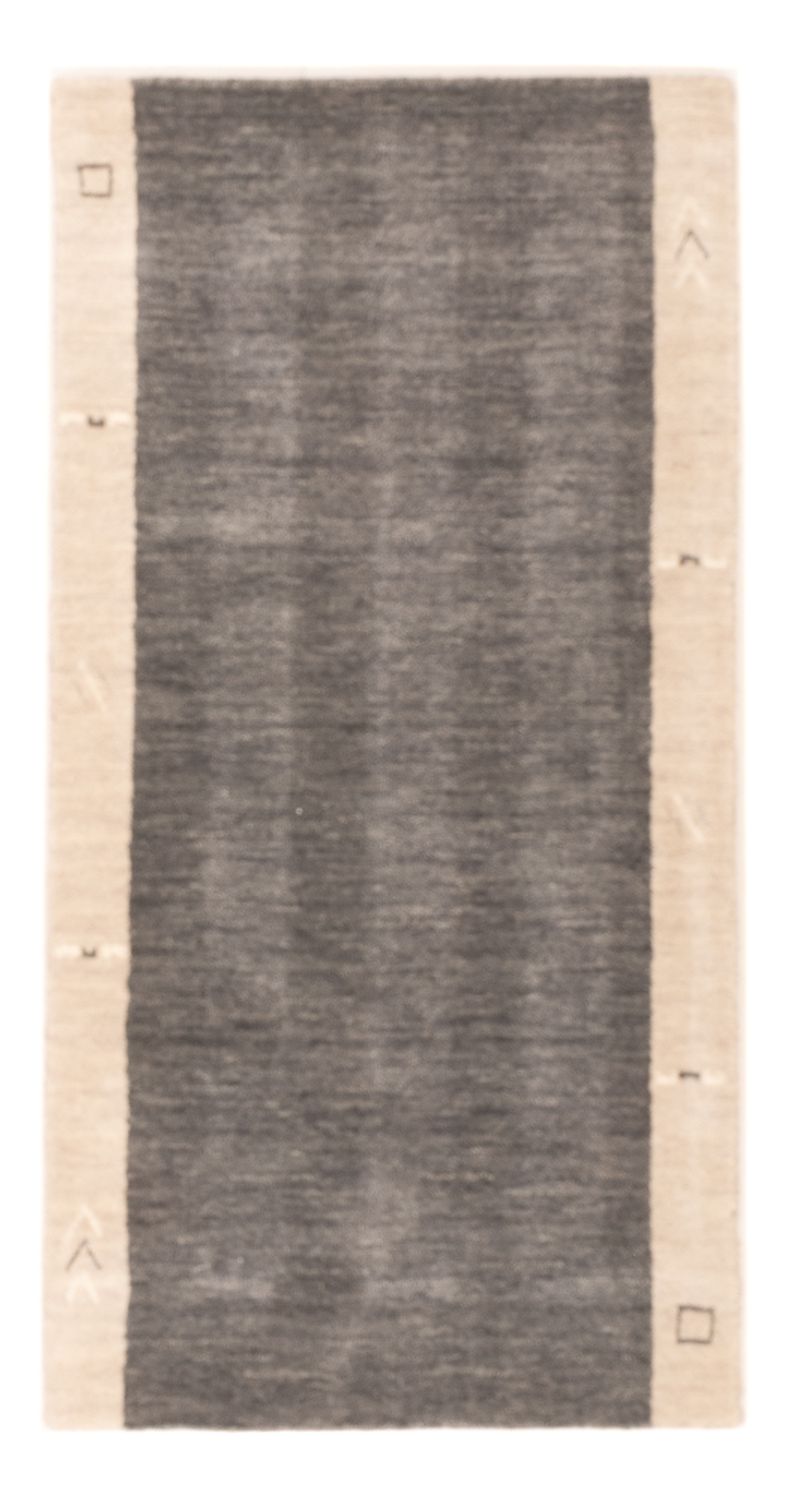 Gabbeh Teppich Indus 70x140cm - Wollteppich - grau